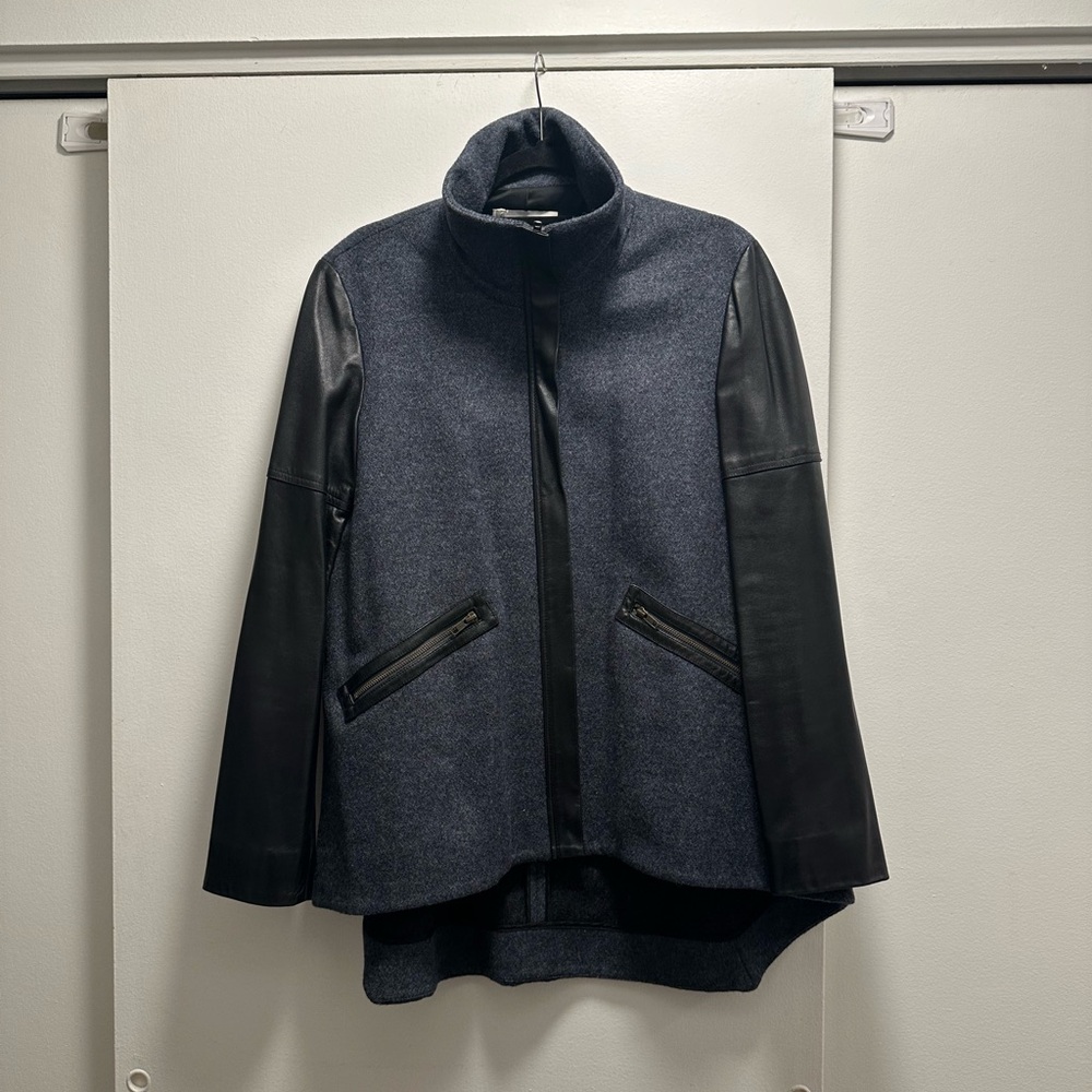 10 Crosby Derek Lam Black and Gray Wool Jacket